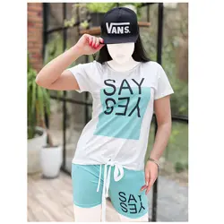 تیشرت و شلوارک جلو گره ای