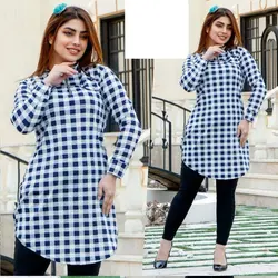 تونیک چهارخانه ریز زیپدار