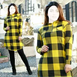 تونیک چهارخانه زیپدار