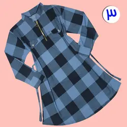 تونیک چهارخانه زیپدار