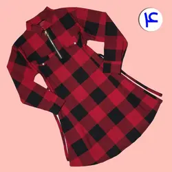 تونیک چهارخانه زیپدار