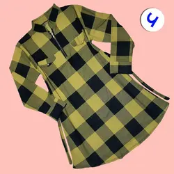 تونیک چهارخانه زیپدار