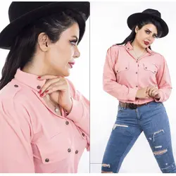 شومیز جلودکمه جیب نما