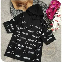 تیشرت لانگ کلاهدار اسمایل