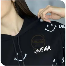 تیشرت لانگ کلاهدار اسمایل