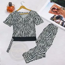 تیشرت چپ و راستی و ساپورت گورخری