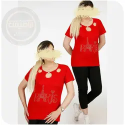 تیشرت یقه اشکی نگینی