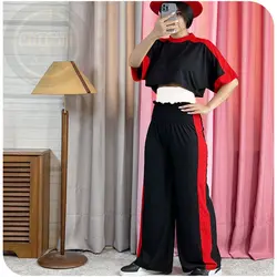 کراپ و شلوار کمر کشدوزی