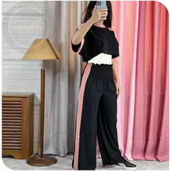 کراپ و شلوار کمر کشدوزی