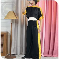 کراپ و شلوار کمر کشدوزی