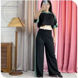 کراپ و شلوار کمر کشدوزی