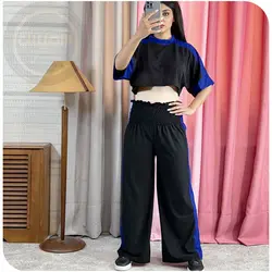 کراپ و شلوار کمر کشدوزی