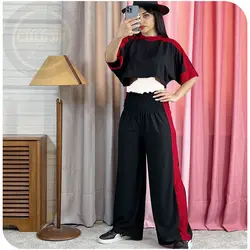 کراپ و شلوار کمر کشدوزی