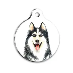 پلاک گردنی گرد سگ Husky برند Luna