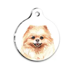 پلاک گردنی گرد سگ pomeranian برند Luna