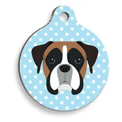 پلاک گردنی گرد سگ English bulldog برند Luna