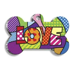 پلاک گردنی استخوان سگ طرح Love برند Luna