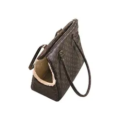 کیف حمل سگ و گربه رنگ قهوه ای طرح Louis Vuitton