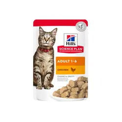 پوچ گربه بالغ طعم مرغ Hills