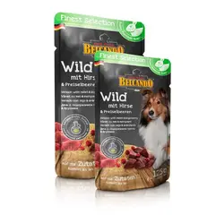 پوچ گوشت خرگوش+ ارزن و زغال اخته کوهی بلکاندو مخصوص سگ بالغ 125gr