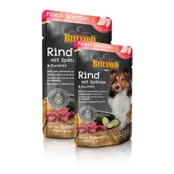 پوچ گوشت گاو با رشته فرنگی و کدو سبز بلکاندو مخصوص سگ بالغ 300gr