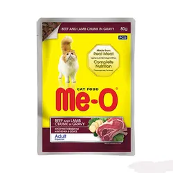 غذای تر گربه بالغ با طعم گوشت گاو و بره برند Me-o