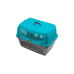 باکس حمل سگ و گربه سایز 3 رنگ آبی طوسی