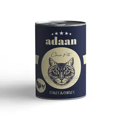 کنسرو گربه پته مرغ و بوقلمون آدان