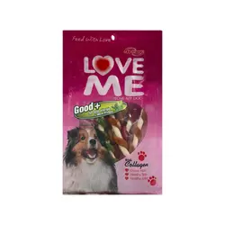 تشویقی استخوان دورپیچ مخصوص سگ طعم مرغ Love me