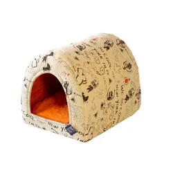 خانه مسقف طرحدار سگ و گربه Luna رنگ سفید