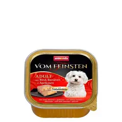 خوراک کاسه‌ای ووم فیستن مغزدار حاوی گوشت گوساله موز و زردآلو مخصوص سگ 150gr