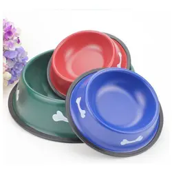 ظرف غذای سگ و گربه فلزی رنگی سایز2