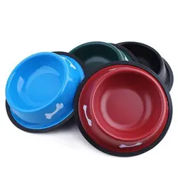 ظرف غذای سگ و گربه فلزی رنگی سایز2