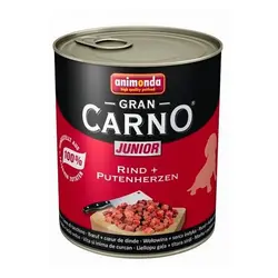 کنسرو گرن کارنو حاوی گوشت گاو و دل بوقلمون مخصوص توله سگ 800gr