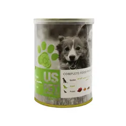 کنسرو مخصوص سگ طعم گوشت بره،سیرابی و کدوتنبل Us pet