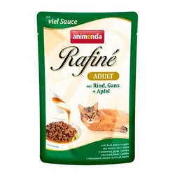 پوچ رافینه حاوی گوشت گاو، غاز و سیب مخصوص گربه بالغ 100gr