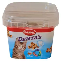 تشویقی سطلی گربه سانال ویتامینه محافظ دندان و لثه وزن 75گرم