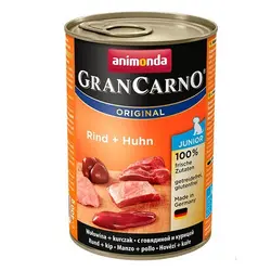 كنسرو گرن کارنو حاوی گوشت گاو و دل بوقلمون مخصوص توله سگ 400gr