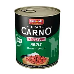 كنسرو گرن کارنو حاوی گوشت گاو و گوشت شکار مخصوص سگ بالغ 800gr
