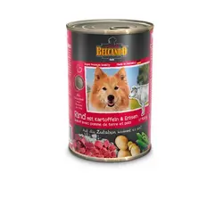 کنسرو بیف + سیب زمینی و نخود سبز بلکاندو مخصوص سگ بالغ 800gr