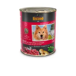 کنسرو بیف + سیب زمینی و نخود سبز بلکاندو مخصوص سگ بالغ 800gr