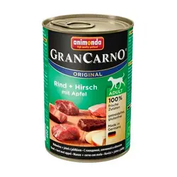 كنسرو گرن کارنو حاوی گوشت گاو، گوشت گوزن و سیب مخصوص سگ بالغ 400gr