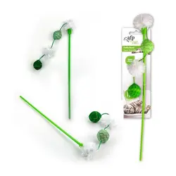 چوب بازی گربه به همراه توپ و پر