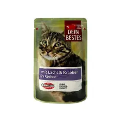 پوچ گربه طعم ماهی قزل آلا و خرچنگ در ژله دین بست