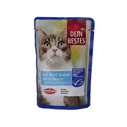 پوچ گربه طعم ماهی کاد در سس دین بست