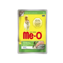 غذای تر گربه بالغ با طعم مرغ و برنج و ساردین Me-o