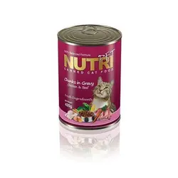 کنسرو گربه نوتری چانک مرغ و گوشت 425گرم
