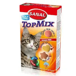 قرص تشویقی گربه ویتامینه سانال ماهی،مرغ،گاو وزن 50گرم