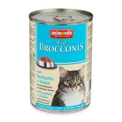 کنسرو بروکنیز حاوی گوشت مرغ و ماهی پالاک مخصوص گربه 400gr