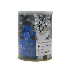 کنسرو مخصوص گربه بالغ طعم گوشت گوساله،مرغ و بوقلمون Us pet